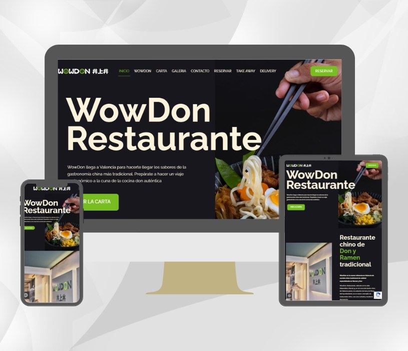 Posicionamiento web Madrid • Beseoweb • Portfolio • WowDon Restaurante